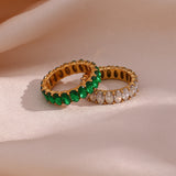 Ara Diamond Simulant Gold Ring