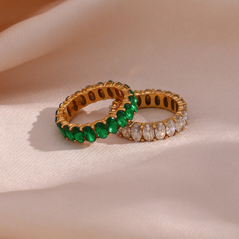 Ara Diamond Simulant Gold Ring